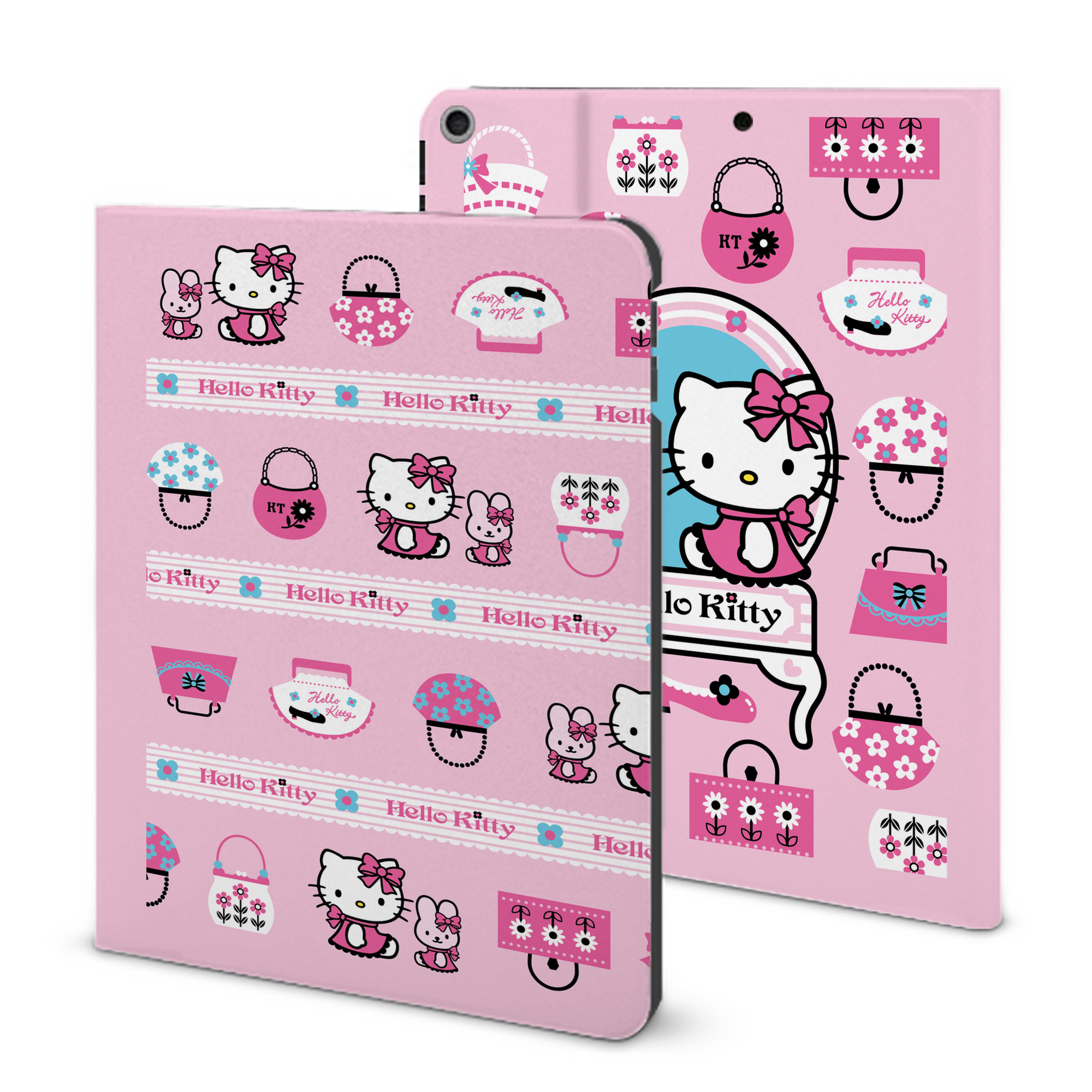 （画像用） Hello Kitty ハローキティ IPad ケース ブック型 PUレザー TPU 耐衝撃 軽量 薄型 ペン収納なし 全面保護 IPad 各モデル対応